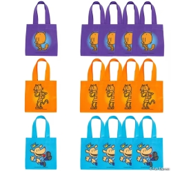 Dog Man Character Nonwoven Tote Bags-12Pk